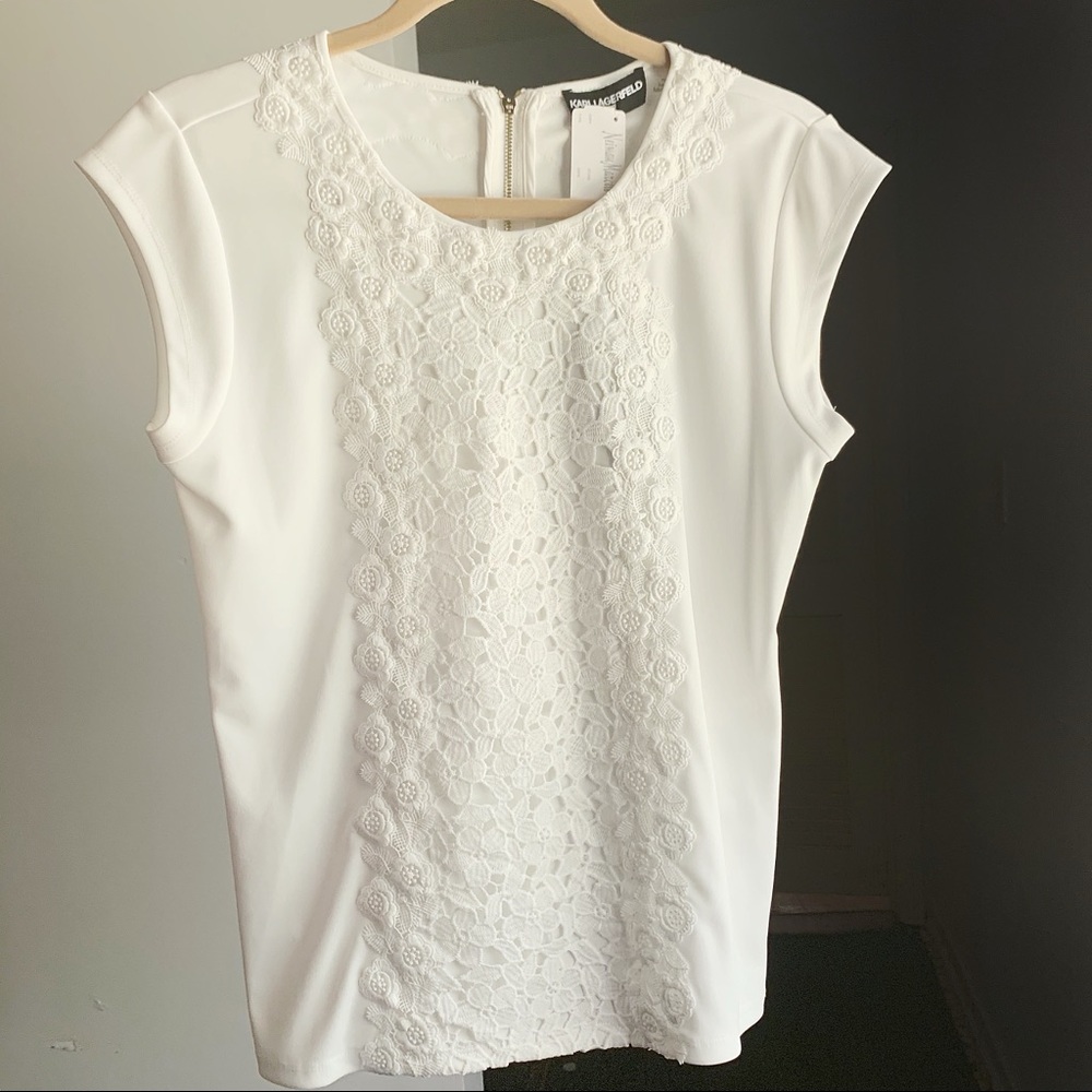 NEW Neiman Marcus White Bridal Lace Top